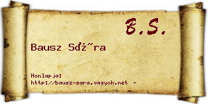 Bausz Sára névjegykártya