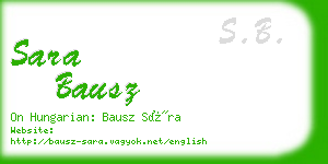 sara bausz business card